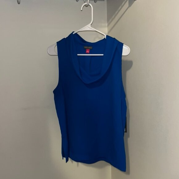 NEW Vince Camuto Luxe Crepe de Chine Sleeveless Cowl Neck Tank Top Size Large - Picture 5 of 11